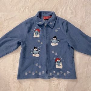 Vintage Holiday Lodge by Northcrest Christmas Sweater w/ Embroidered Snowmen